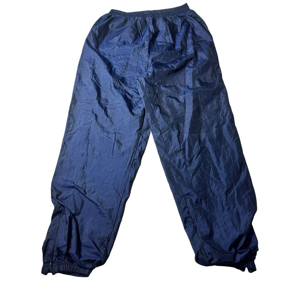 Vintage River Edge Navy Blue Nylon Track Pants Windbreaker Joggers Size Large